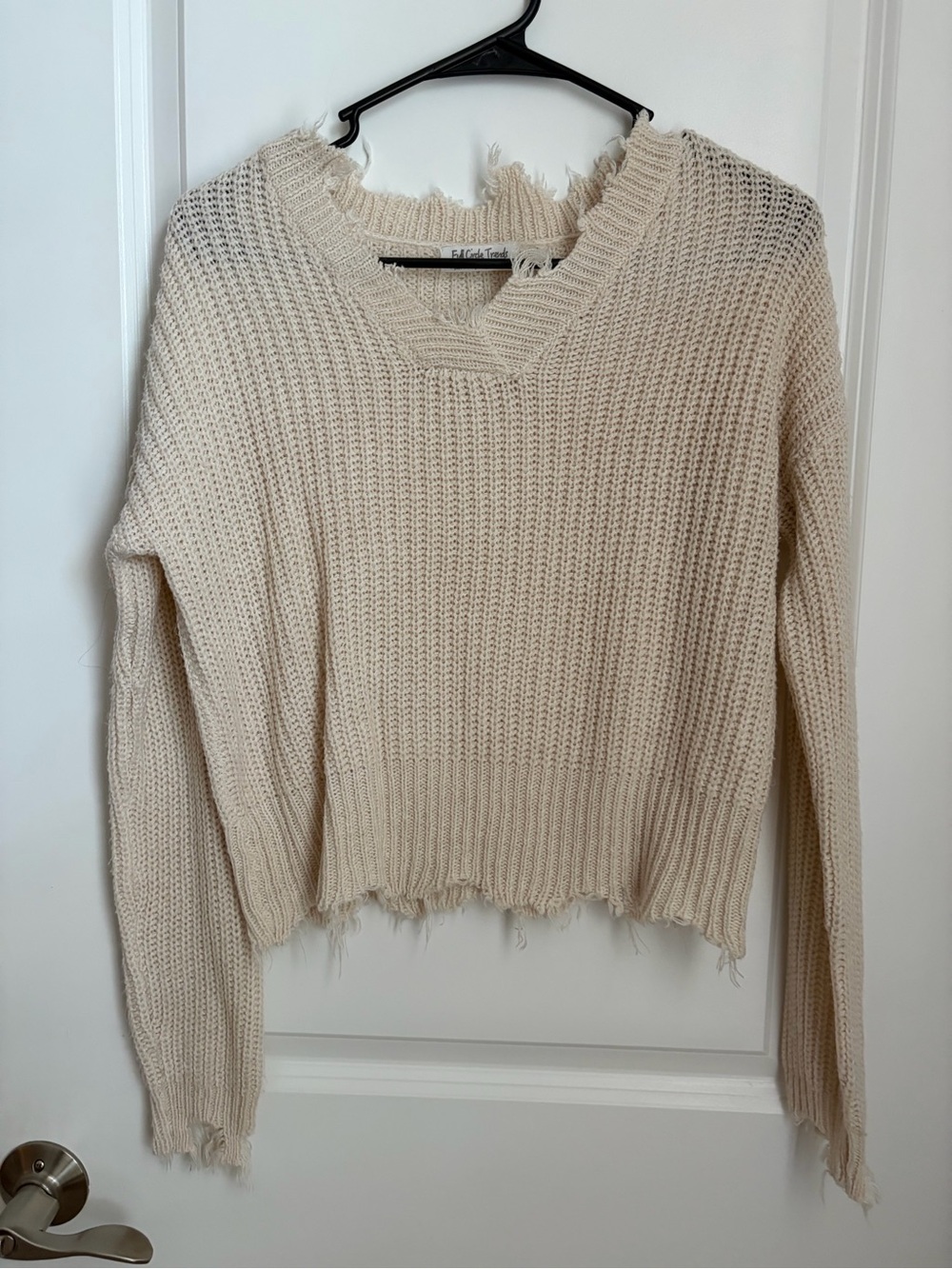 Full Circle Trends Knit Sweater in Cream Size Small